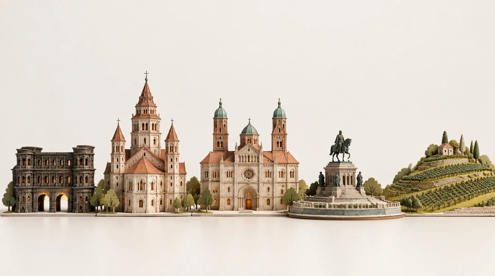 Architekturmodelle der Wahrzeichen von Rheinland-Pfalz