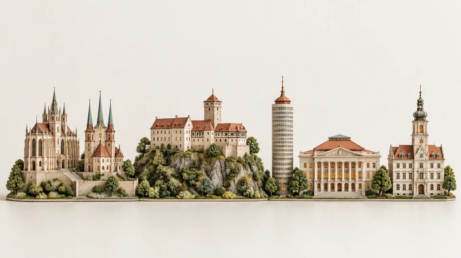 Architekturmodelle der Wahrzeichen von Thüringen